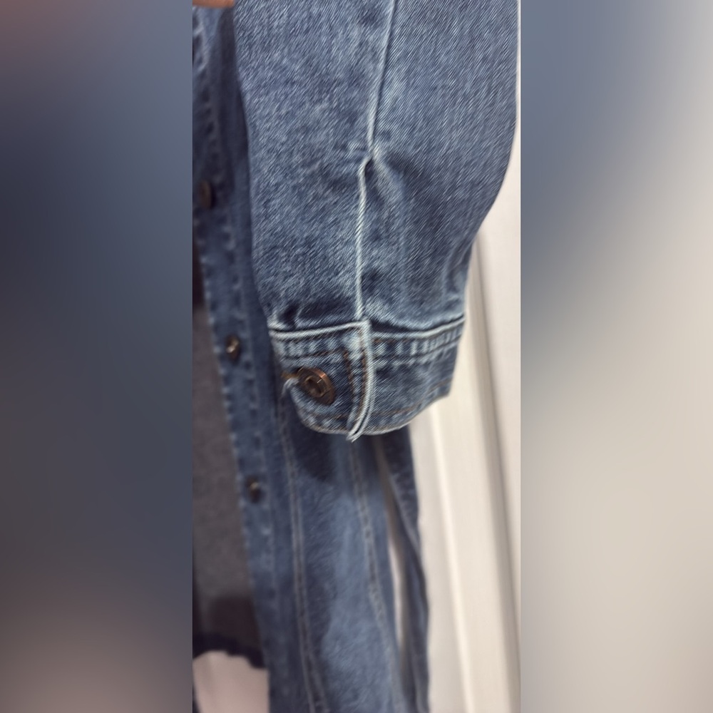 VINTAGE ARMOR JEANS Women's Blue Denim Long Coat Medium - Picture 3 of 5